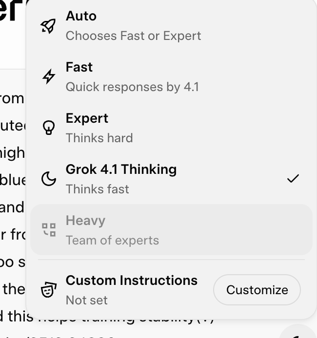 Fixed! Looks like 4.1 is no longer in beta and is now the "quick" model, Expert still seems Grok 4 the fatty and 4.1 thinking is now explicitly selectable. Thanks!