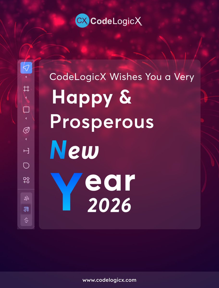 Codelogicx's tweet photo. As we step into the New Year, Team CodeLogicX celebrates every challenge conquered, every milestone achieved, and every partnership strengthened in 2025.

CodeLogicX wishes you a very Happy New Year!

#HappyNewYear2026 #CodeLogicX #DigitalInnovation #TechnologySolutions https://t.co/P7xe0eUWyp