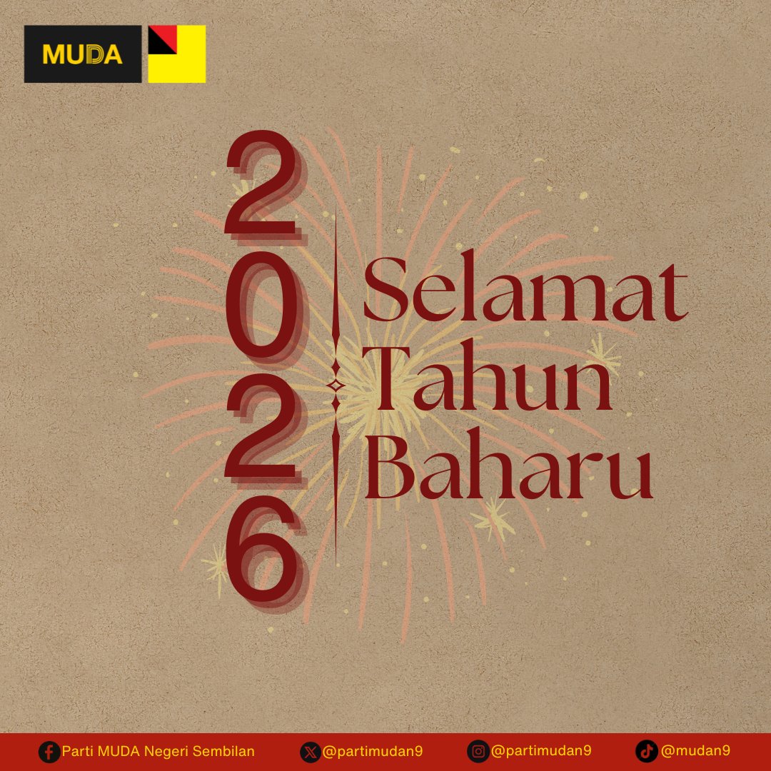 Selamat Tahun Baharu!

Semoga tahun yang mendatang membawa permulaan baharu, harapan segar dan masa depan yang lebih cerah.

Salam mesra daripada MUDA Negeri Sembilan.

#mudanegerisembilan