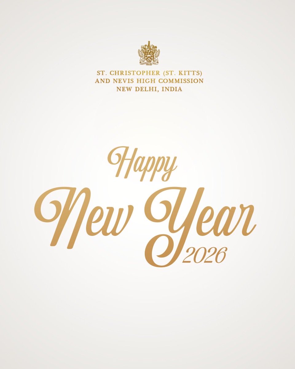 devbath's tweet image. Wishing everyone a very Happy New Year from the High Commission of St. Kitts and Nevis in New Delhi. 🇰🇳 🇮🇳