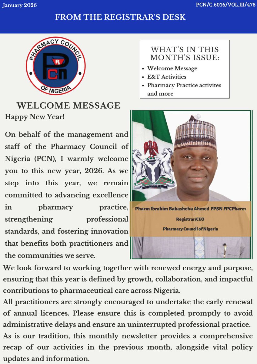 Pharmacy Council of Nigeria tweet media