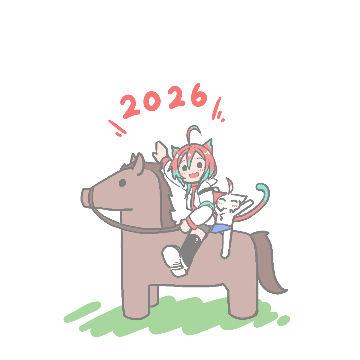 RT @zapping_cat: お馬さんとごもも 今年もよろしくお願いいたします