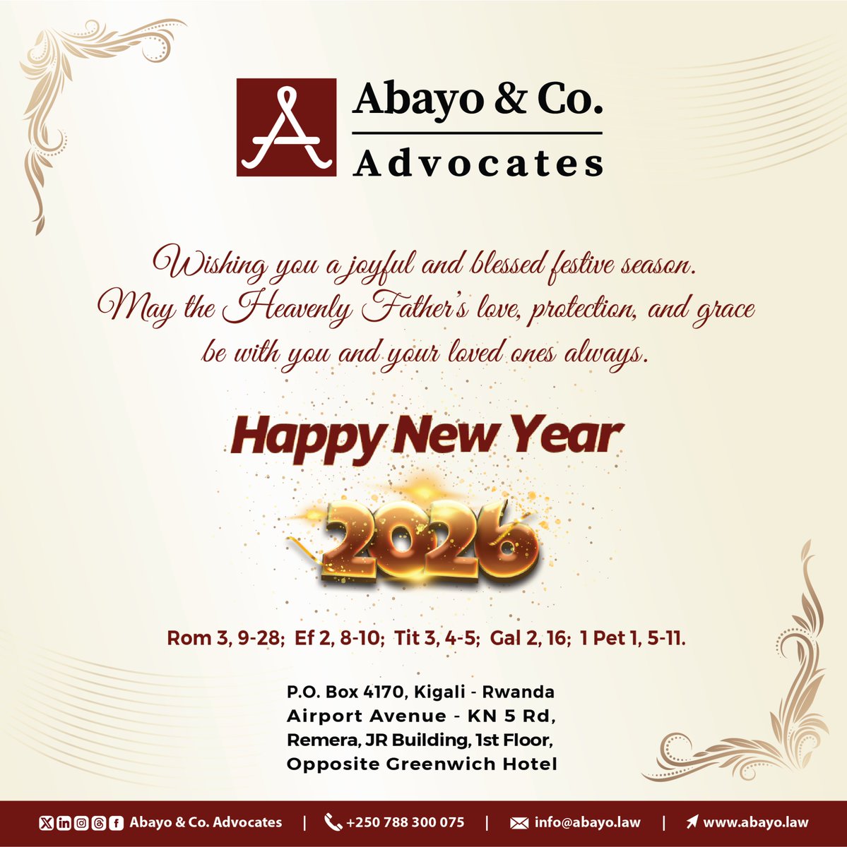 Wishing you a happy and successful 2026, filled with good health and lasting happiness! 

<a href="/AbayoClaude/">Jean Claude Mutabazi Abayo</a>