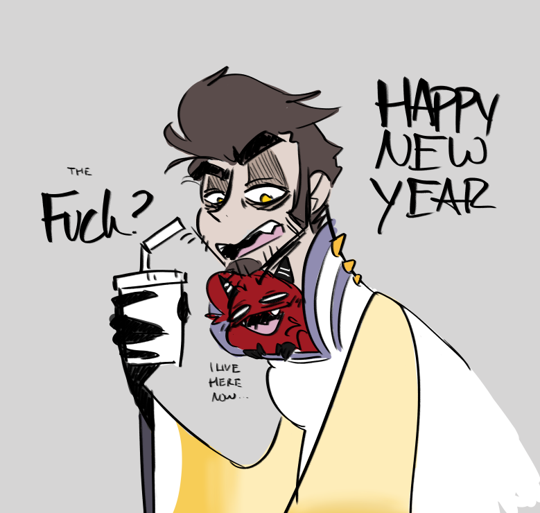 Cartoonfanatic4's tweet photo. last minute doodle of the year (yes thats me in the collar)
#hazbinhotel #hazbinhoteladam #doodle #sketch #digitalart https://t.co/BOzR6h6qjL