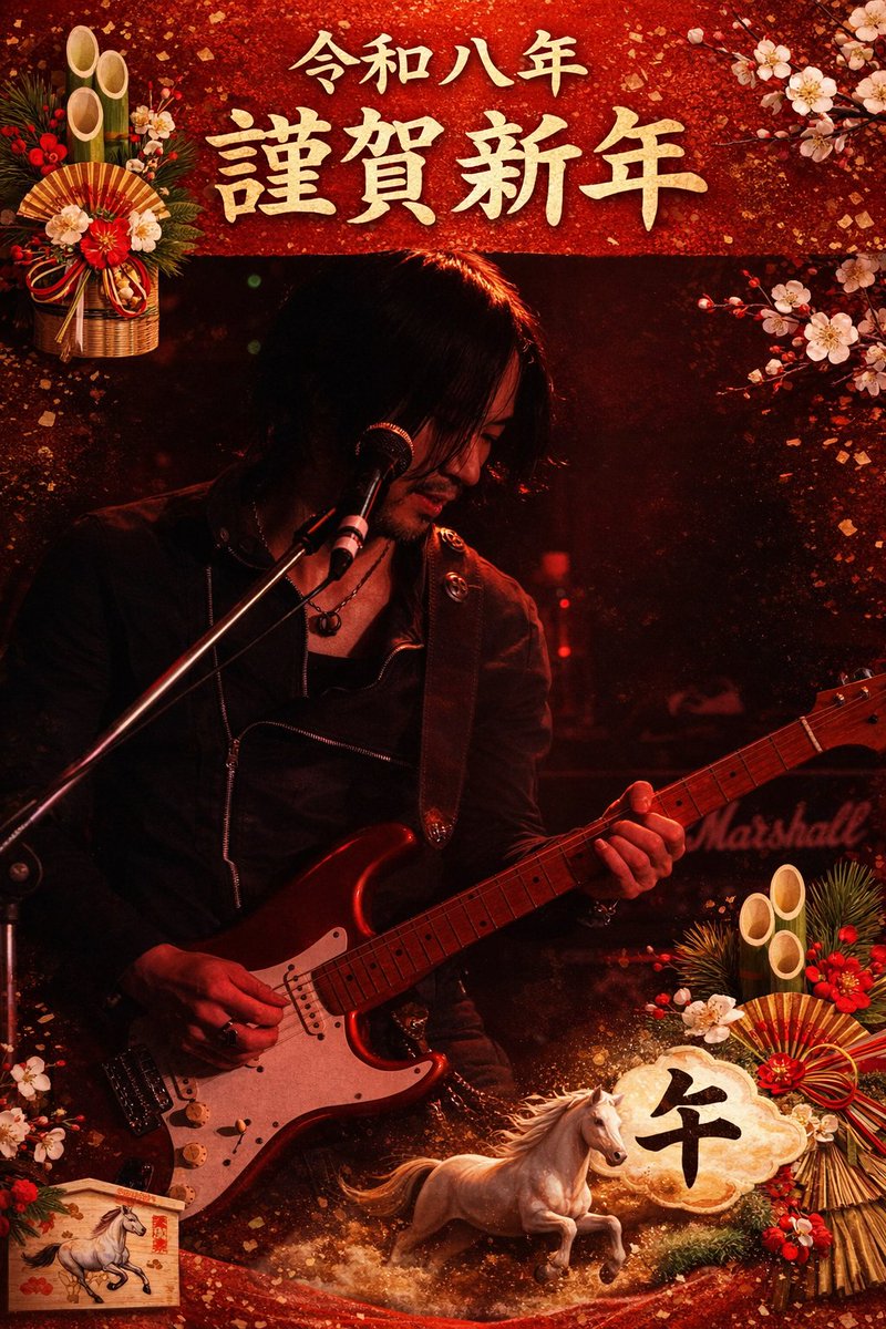 Sinnichio's tweet photo. 新年明けましておめでとうございます🎍
今年もよろしくお願い申し上げます🎸 https://t.co/c0p7mtrHAZ