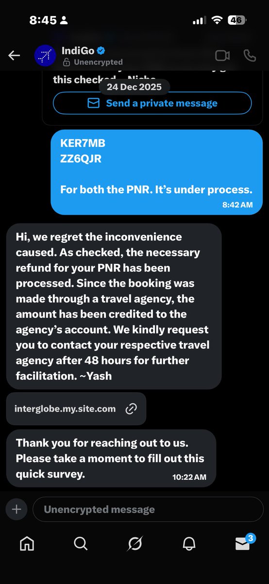 Ironmangaurav's tweet photo. @IndiGo6E Reply as per @IndiGo6E 
Dear @goibibo @Cleartrip please check for respective PNR and do the necessary at the earliest. https://t.co/SDamVxSBcy