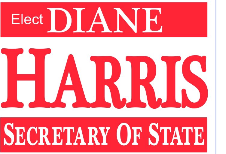 HarrisForSOS's tweet image. As we kick off 2026, Diane M. Harris campaign signs will be hitting roads across the state. Support Diane M. Harris, the most qualified conservative Republican ready to deliver faster, fairer, and more accountable service as your next Secretary of State!