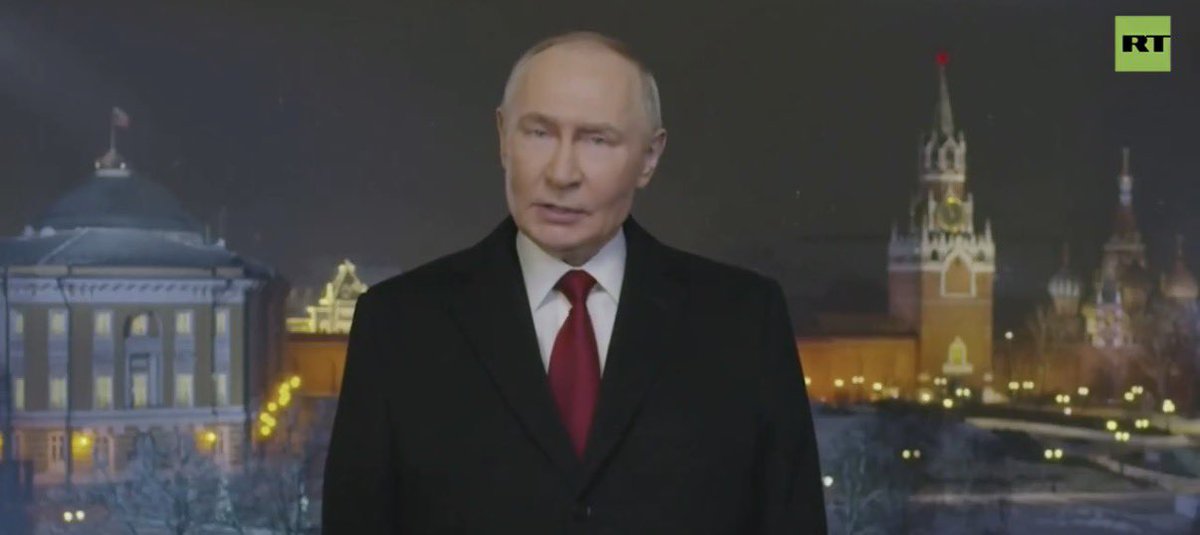 This is a photo taken from Putins New Years speech.

I took this screenshot because it will be the last one this cunt even does. 

He’s getting bagged up this year. 👌