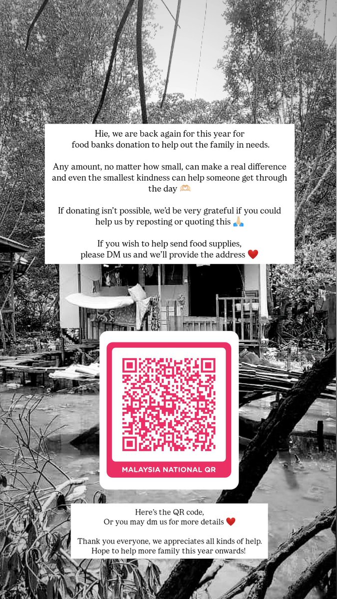 Hi guys, we’re humbly reaching out for help of our food bank project ❤️
Any amount, truly no min would mean more than words can express 🫶🏻
Hope with our small act of kindness can help families out.

We’d be very grateful if you could help us by reposting or quoting this 🙏🏻