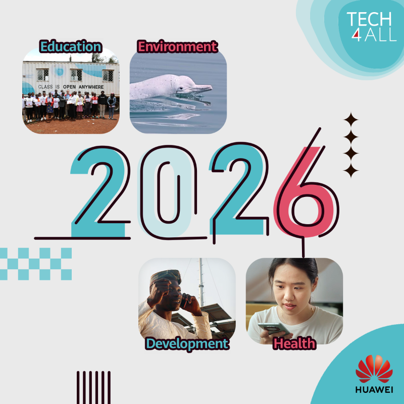 HUAWEI_TECH4ALL's tweet photo. TECH4ALL welcomes a new year with new opportunities to empower communities through technology in education, environment, health, and development. Together, let's build a more inclusive and sustainable digital future!