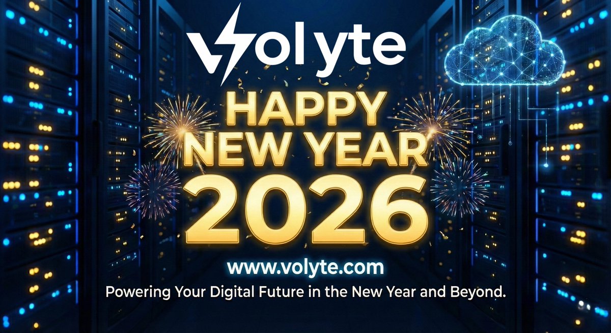 VolyteIn's tweet photo. Welcoming 2026 with innovation, reliability, and performance.Thank you for trusting Volyte to power your digital future. 🚀
#HappyNewYear2026 #Volyte #Cloud #VPS #Hosting #Tech #DigitalGrowth https://t.co/CpbNZa250E