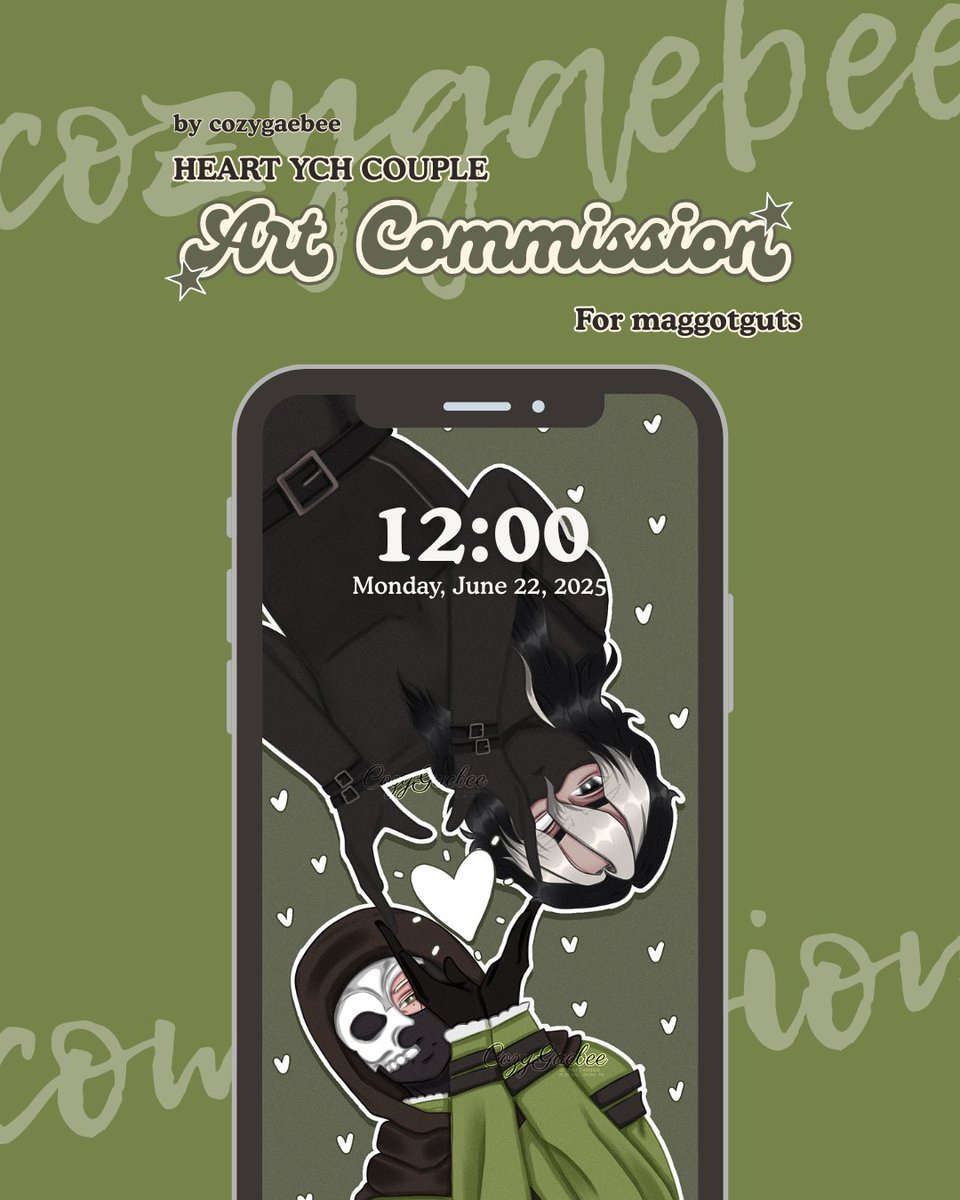 Heart YCH couple/duo wallpaper commission for maggotguts on VGen 🌸

✨ Commissions are open!! vgen.co/cozygaebee

𐔌՞. .՞𐦯 #commissionsopen #VGenComm #ych #artcommission