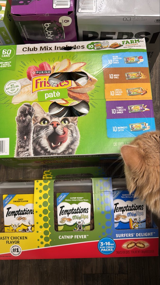 看到罐罐和小零食在打折
當然是趕快買來當作橘橘們的新年禮物啊🥰

各位Ｘ友新年快樂
給家裡的小可愛們加餐了嘛🤭