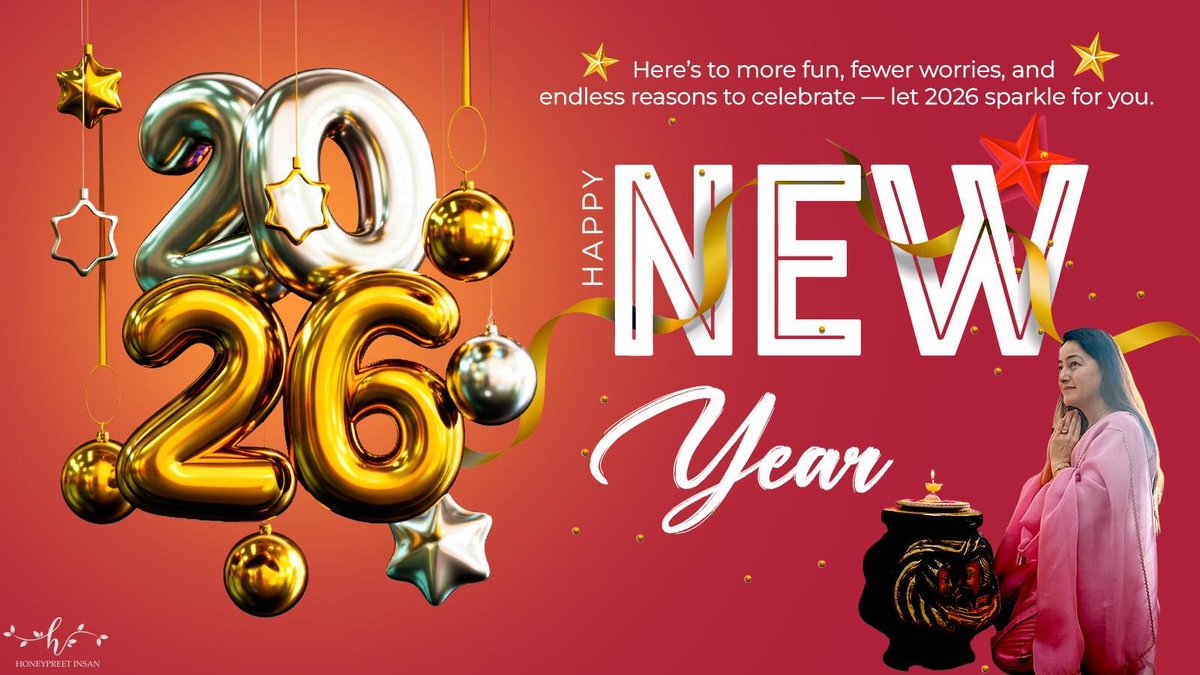 insan_honey's tweet photo. Welcoming 2026 with heartfelt prayers for well-being and happiness of all. 
May Lord grant you courage and clarity, peace and prosperity, and joys and positivity. Happy New Year. https://t.co/cnoPlhcVaP