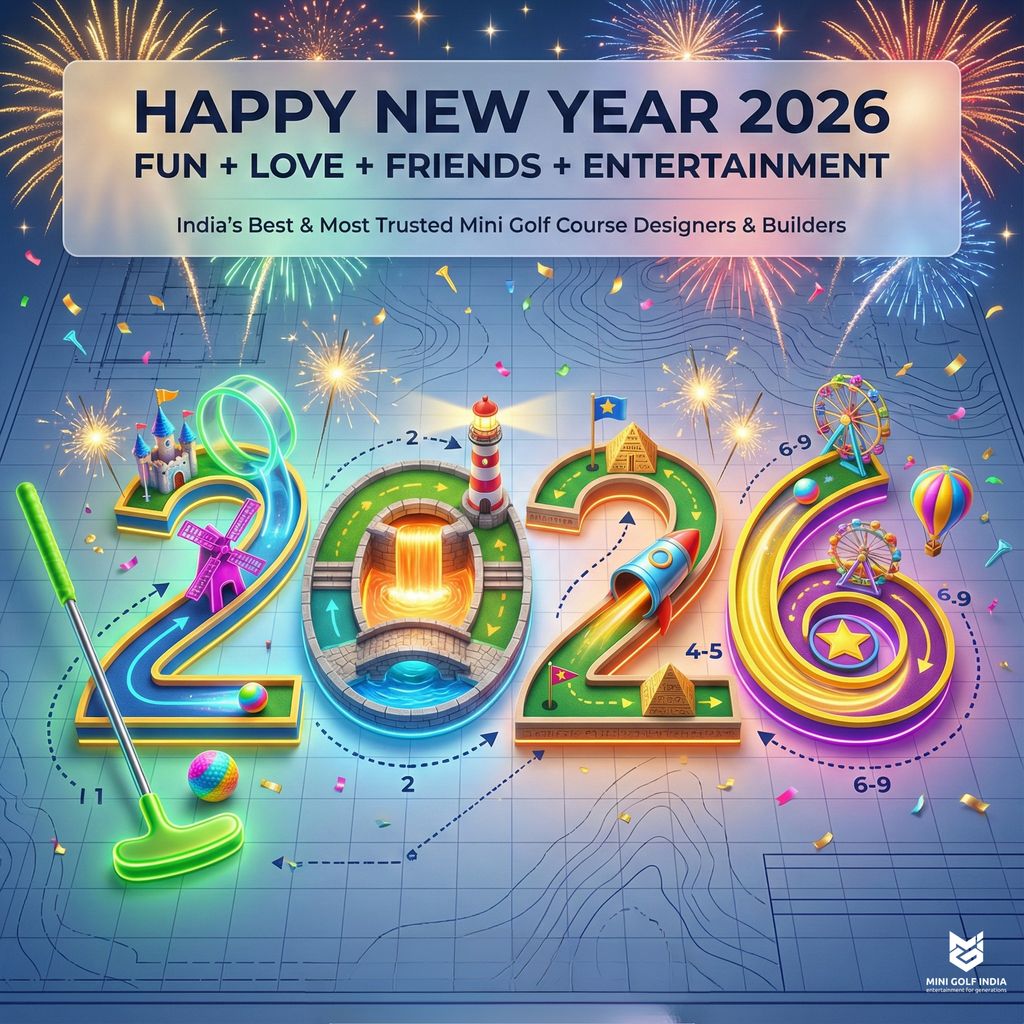 minigolfindia's tweet photo. More putts. More laughs. More memories. 2026 is officially on the golf course… don’t be late. 

#HappyNewYear2026 #MiniGolfIndia #FunFriendsEntertainment #MostTrusted #GolfCourseDesigners #FamilyFun #AdventureVibes #MiniGolfExperience #NewYearEnergy https://t.co/g34eXdGld1