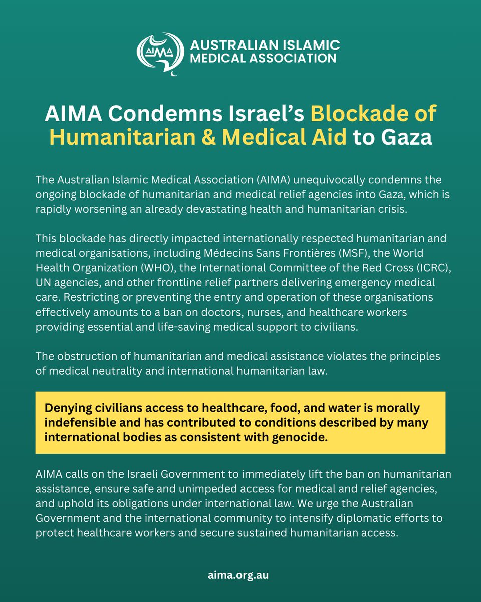 Australian Islamic Medical Association tweet media