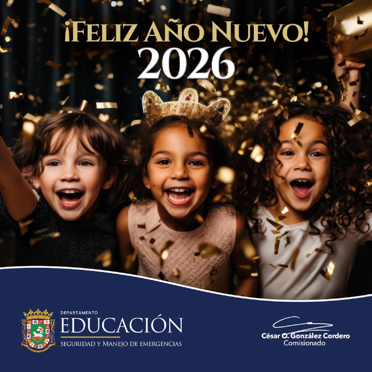 ¡Feliz Año Nuevo!
Que la alegría sincera, la inocencia y la bondad que habitan en nuestros niños nos inspiren cada día y perduren en nosotros durante todo el 2026, para seguir construyendo un mejor Puerto Rico.