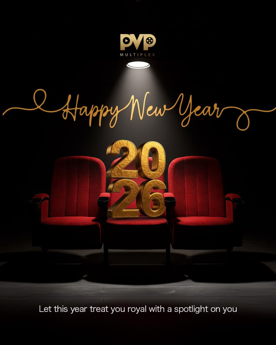 pvpmultiplex's tweet photo. Start your year right with a movie marathon and be the spotlight this year with the magical cinema experience at PVP Multiplex, Nagarcoil.
#NewYear2026 #BlockbusterStart #CinemaMagic #HappyNewYear #PVPMultiplex #Nagercoil https://t.co/tAvoTLT0Zo