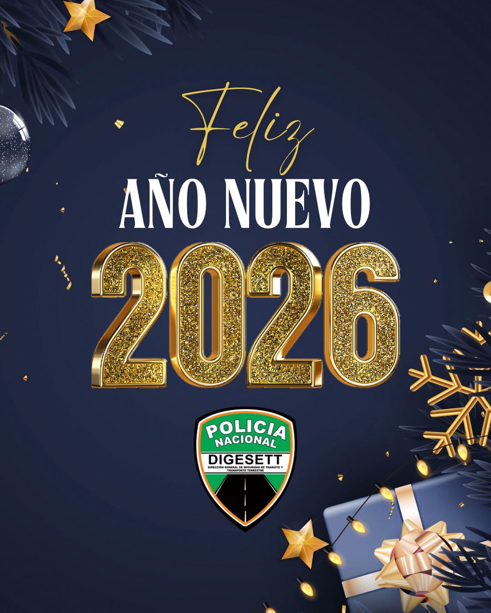 digesettrd_'s tweet photo. Desde la #DIGESETT damos la bienvenida al año 2026 extendiendo nuestros mejores deseos a cada ciudadano, exhortando a iniciar este nuevo año con prudencia, respeto a las normas y un firme compromiso con la seguridad vial, https://t.co/X3E65snIam