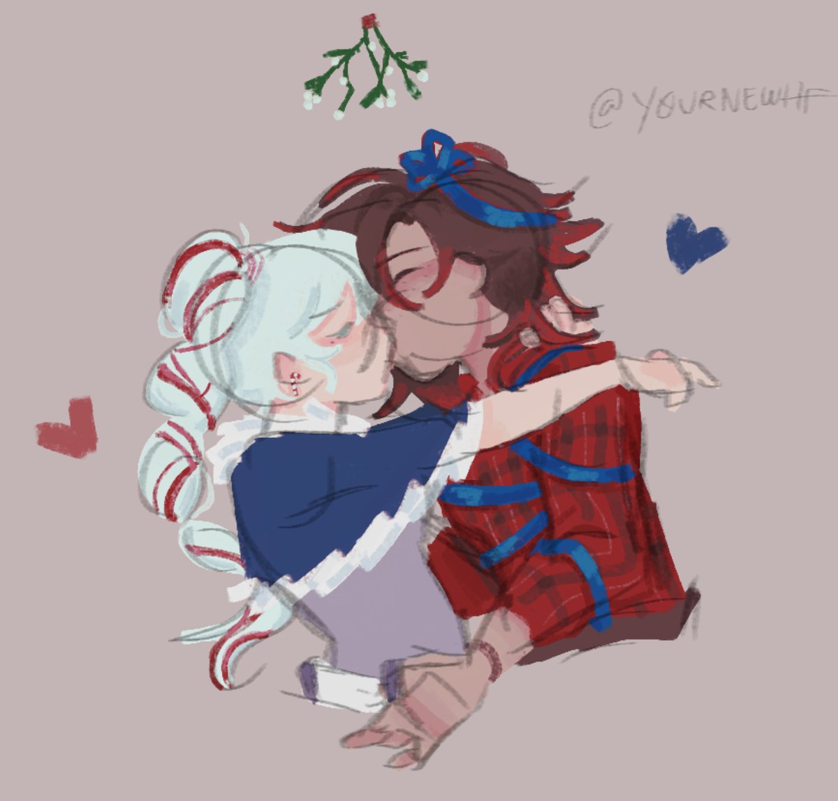 Y0urnewHF's tweet image. No new art so take a tiny Christmas doodle I made several days ago I didn't think was good enough to post lmao. happy new year!!
#rwby #rwbyfanart #whiterose