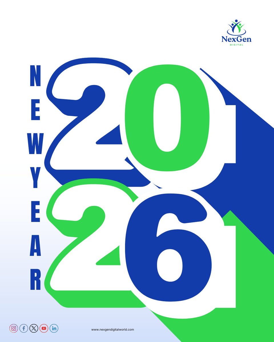 New Year. New Goals. New Opportunities.
Welcome 2026!

#HappyNewYear2026 #Welcome2026 #NewYearVibes #Hello2026 #NewBeginnings #DigitalGrowth #CreateWithPurpose #DreamBig2026 #NexGenDigital #2026Goals