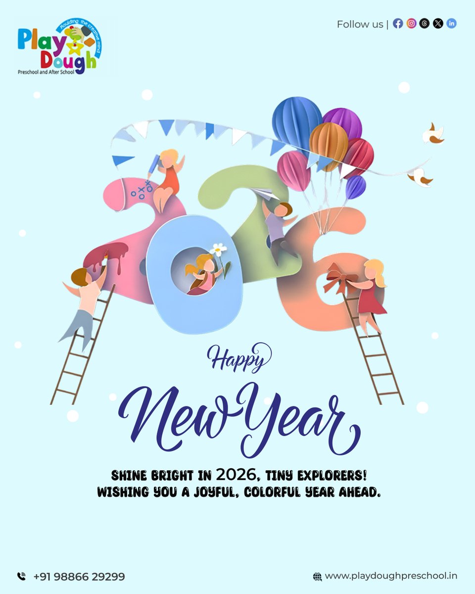 playdoughschool's tweet photo. Welcoming 2026 with bright smiles and little hands ready to create! ✨🎉
Our preschool playdough explorations continue—full of color, creativity, and joyful discovery.Celebrating a year of creativity and tiny wonders!

 #NewYear2026 #HappyNewYear #NewBeginnings #Hello2026 https://t.co/UQaKlAdtIo