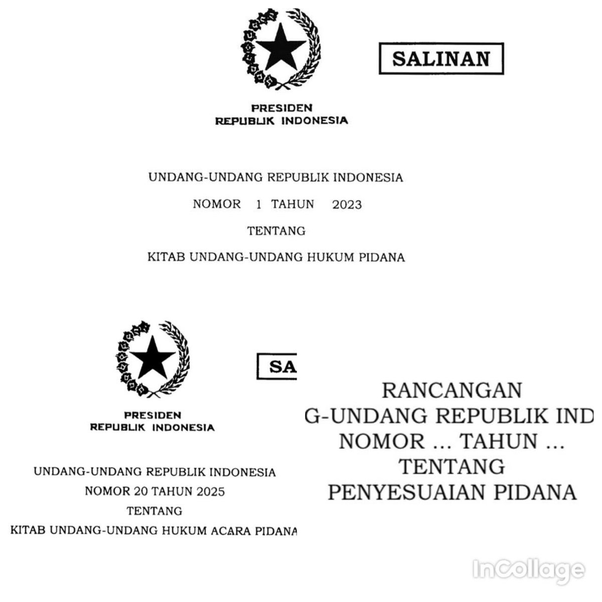 Mempelajari:

1. UU 1/2023 tentang KUHP;
2. UU 20/2025 tentang KUHAP;
3. UU 1/2026 tentang Penyesuaian Pidana.

Adalah pekerjaan rumah yang besar dan cukup melelahka bagi setiap sarjana hukum, khususnya orang pidana, karena besok Jum’at keramat ketiganya akan berlaku.