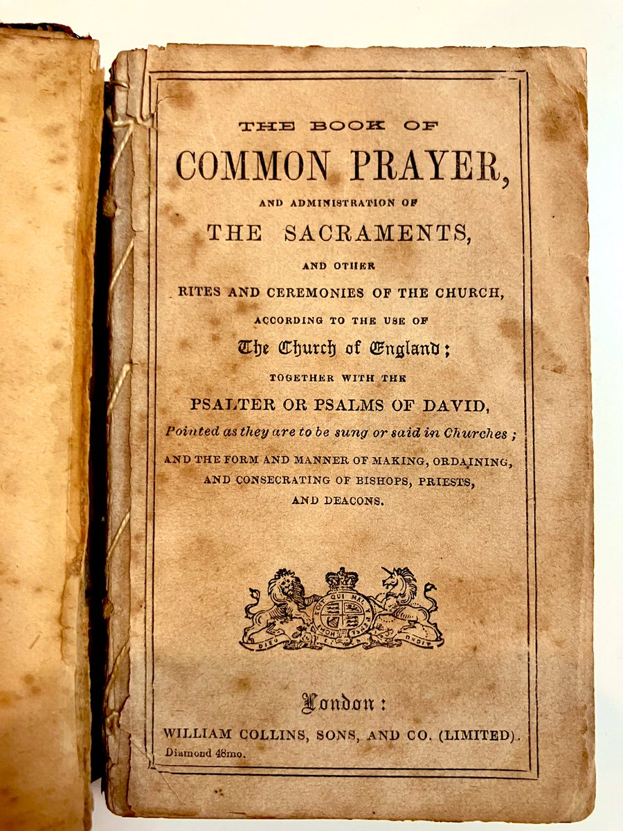 Here’s my smallest edition, one I never use because it is quite fragile. William Collins; late Victorian (dates Easter from 1879) “Diamond 48mo” i.e. sextodecimo format and a tiny font mostly beyond my ability to read! 10cm x 6cm, 396 pages.