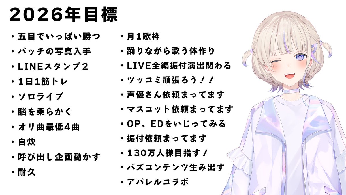 今年の目標！！ 改めまして宜しくお願いします✨✨