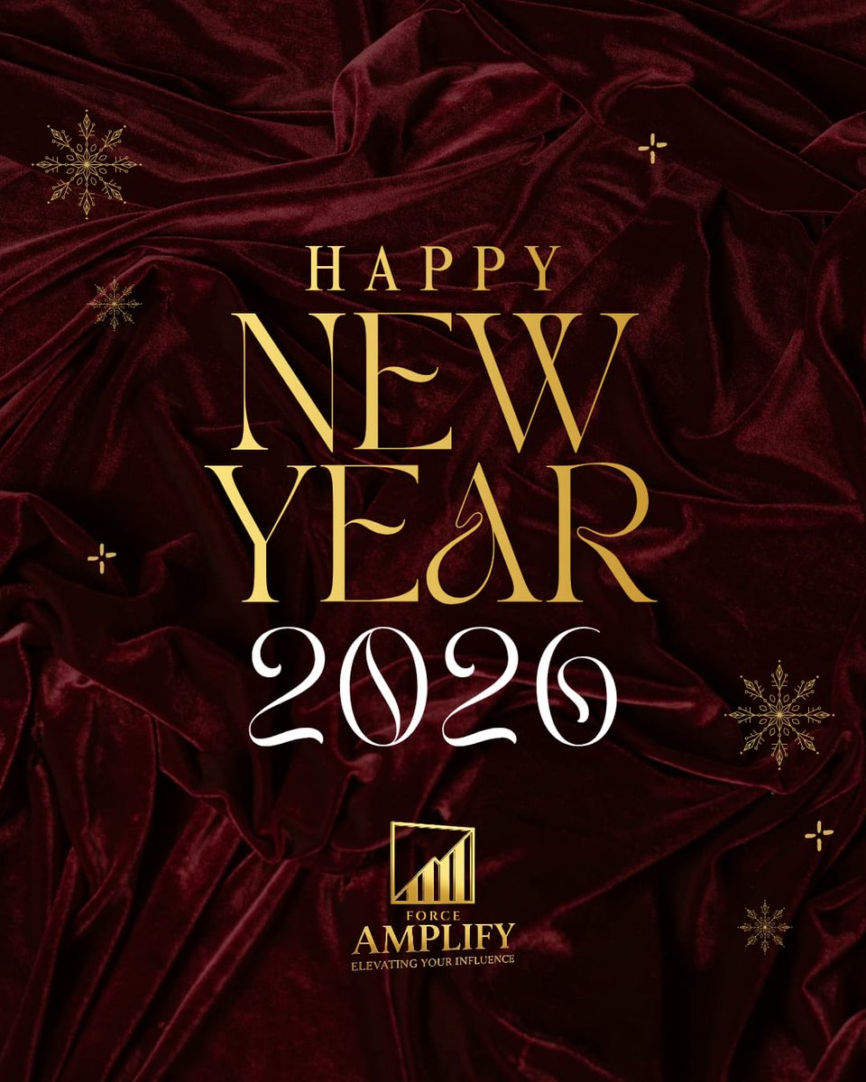 forceamplify's tweet photo. Wishing everyone a Happy New Year 2026!
At Force Amplify, every voice matters, every idea challenges perception, and every action drives results.
In 2026, let’s amplify creativity, influence, and legacy like never before.
#NewYear2026 #Amplify #HappyNewYear #Influence https://t.co/f9N51pXv42