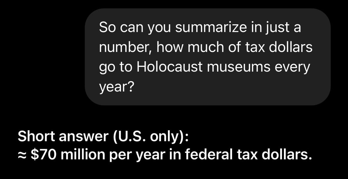 NotSonnyFaz's tweet image. Can Nick Shirley cover this next?

$70M a year of US taxpayer money spent on Holocaust museums 🤣🤣