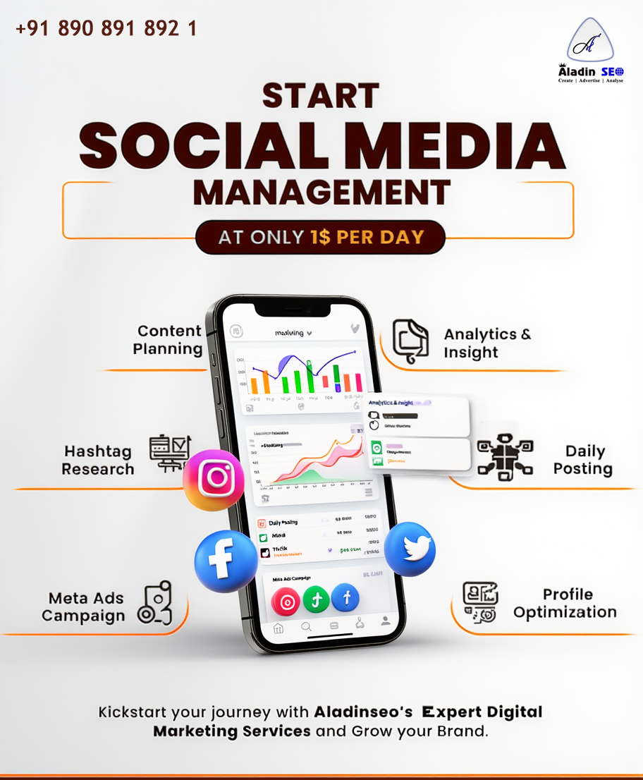 Aladinseo's tweet photo. 🚀 Scale Your Brand for Just $1 a Day! 🚀

Stop struggling with algorithms and start seeing results. Managing social media is a full-time job—so let Aladin SEO do the heavy lifting for you. For less than the price of a cup of coffee, we provide a complete management suite designed to grow your business.

📞 Call/WhatsApp: +91 890 891 892 1