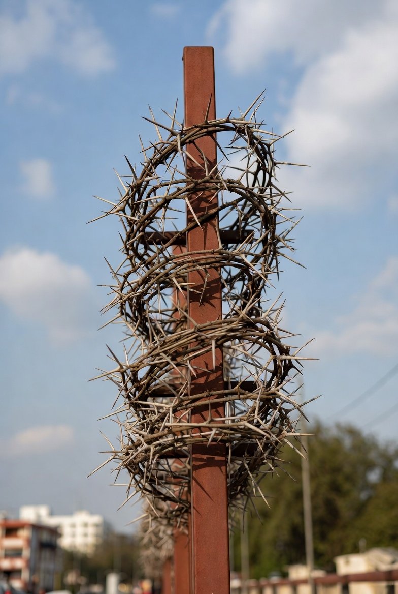 Bjp4Pune4Waste's tweet photo. @ChaitanyaKet @MAHA_UDD @jaythar @navalMH Let's "solve" illegal flex banners once and for all:
Install thorny anti-climb spikes on every electric pole.
No more ugly visual pollution/accidents/disasters
Sarcastic? Yes
Effective? Absolutely
#VisualPollution #UrbanFix #Sarcasm https://t.co/hIGHEU4pr0