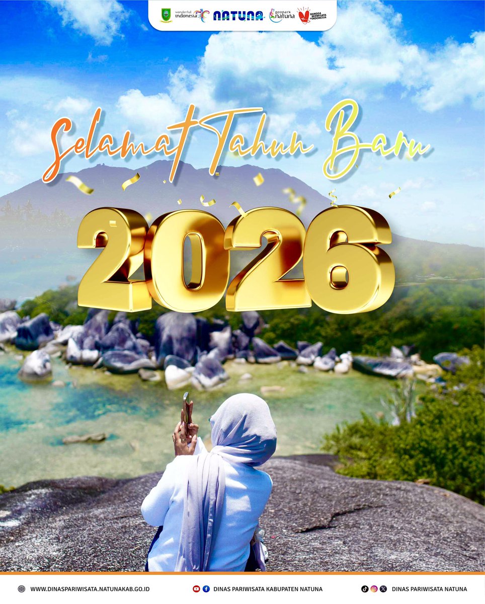 Selamat Tahun Baru 2026. Semoga Natuna semakin ramai dikunjungi sehingga ekonomi masyarakat meningkat.#natuna #happynewyear2026 #wisatanatuna #geoparknatuna