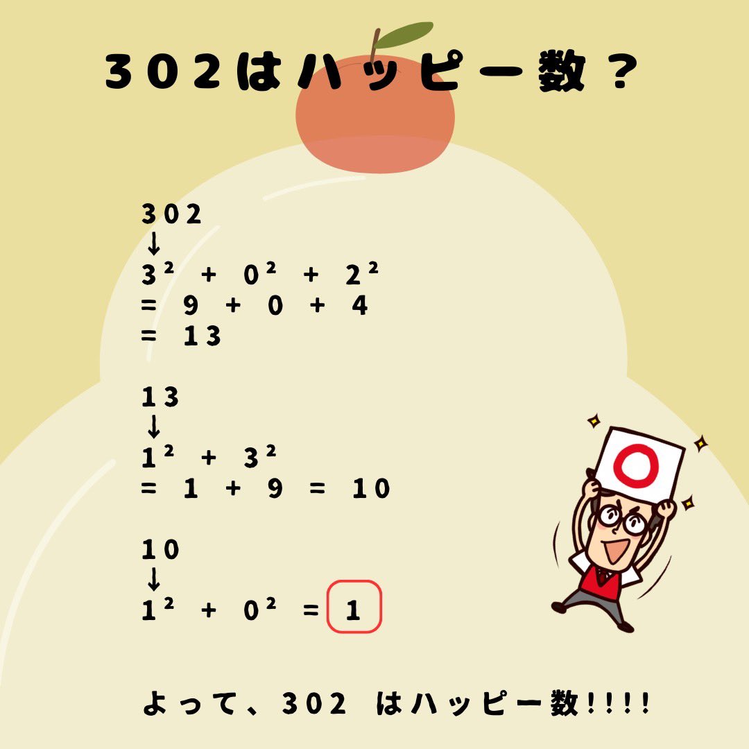 Happy Number Year 2026 【各桁の数字を2乗して足す】をくり返し
