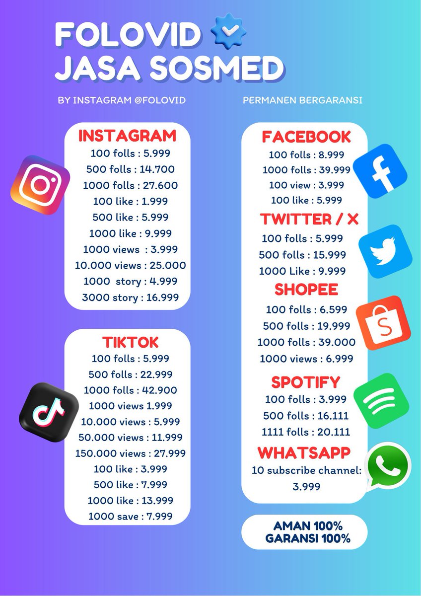 JASA ENGAGEMENT X , FOLLOWERS SOSMED🇮🇩 tweet media
