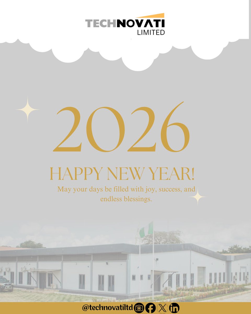 technovatiltd's tweet photo. 2026 🎉
A new year of innovation, excellence, and progress.
Happy New Year from all of us at Technovati Limited.

#technovatilimited
#HappyNewYear2026
#electricity https://t.co/cdhQLhB9It