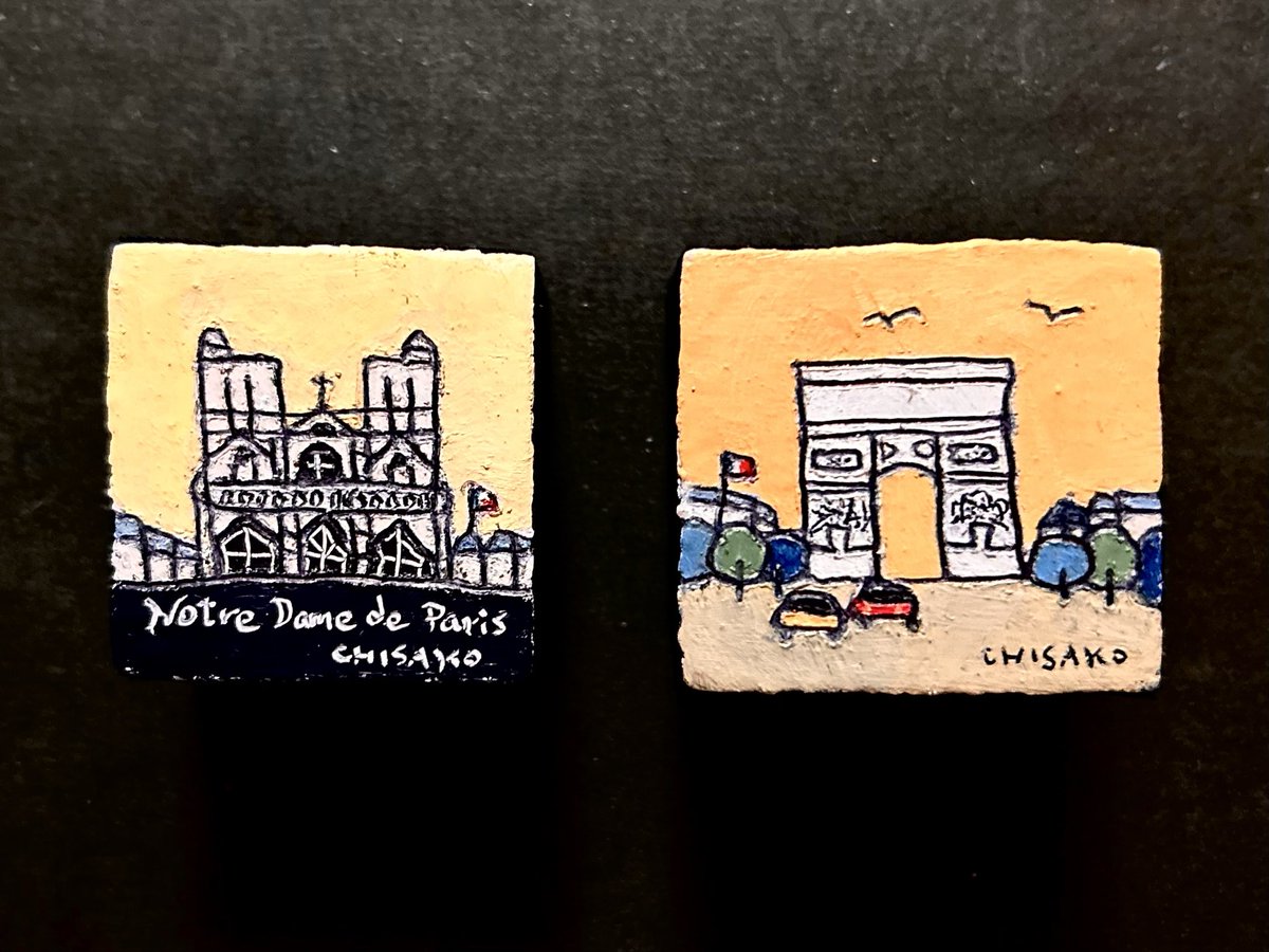 『ノートルダム寺院』油彩画 ノートルダム寺院』油彩画 ノートルダム寺院』油彩画 ビンテージ風景