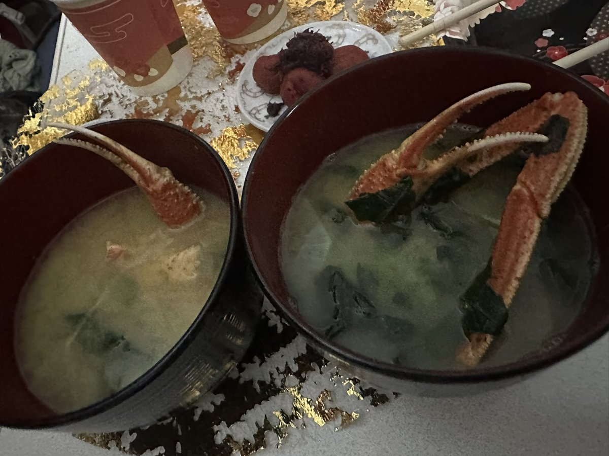 かにさん カニさん🤤 甲羅酒もご馳走してもらった✨ 手作りすごい🥰