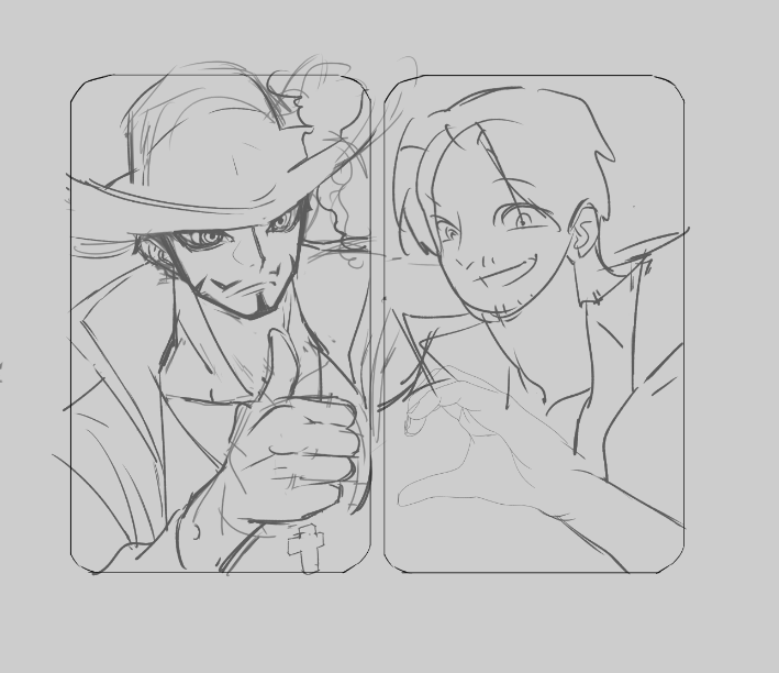 지인한테 줄 미샹 포카 그리는디 순간 좀 어색한거임
샹크스 팔때문이엇음,