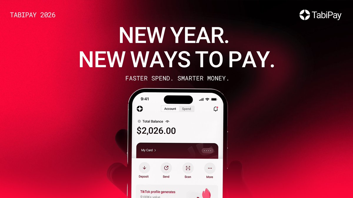 TabiPayHQ's tweet photo. Pay in seconds. 
Send instantly. 
Start 2026 with real utility. https://t.co/bUrpmTuqbZ