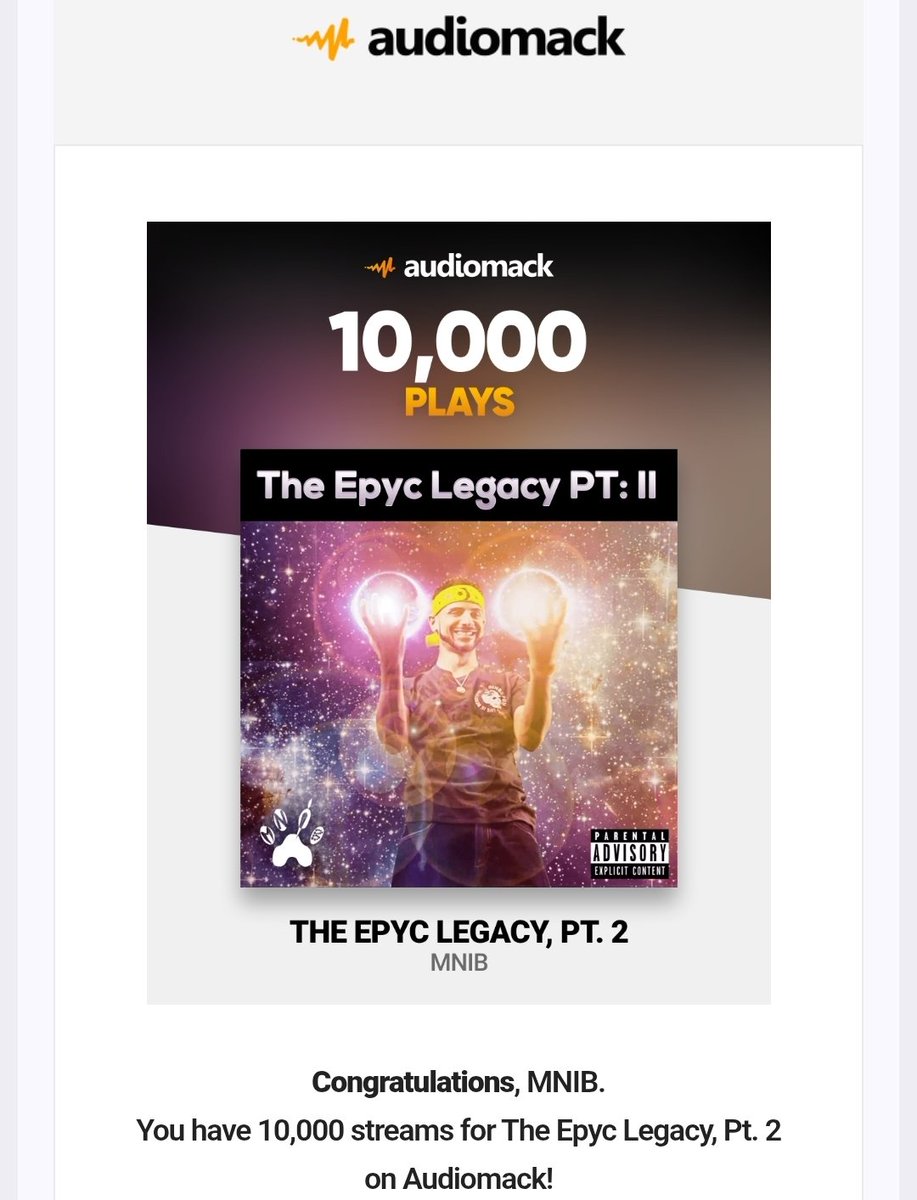 OfficialMNIB's tweet image. .
On Friday 2️⃣6️⃣th December ️2️⃣0️⃣2️⃣5️⃣, 'The Epyc Legacy PT: II' EP hit 🔟,0️⃣0️⃣0️⃣ plays on Audiomack❗️- 🎵
.
#audiomack #10k #hiphop #rap #milestone
.
