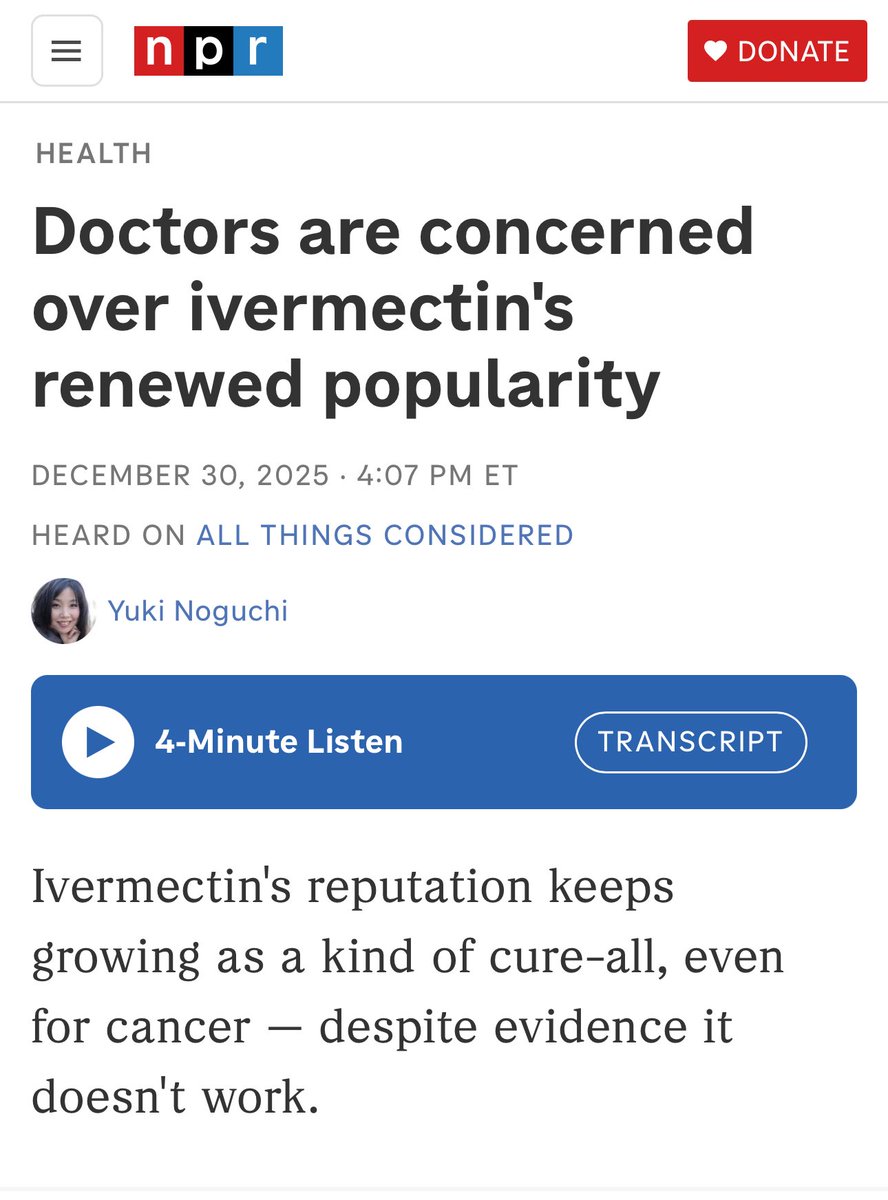 HarrisPark16694's tweet photo. 🩺Doctors warn about ivermectin’s renewed popularity
Despite viral claims calling it a “cure-all” — even for cancer — experts say there’s no solid evidence it works beyond approved uses.

#Ivermectin #MedicalNews #HealthFacts #ScienceMatters #SafeHealthCart