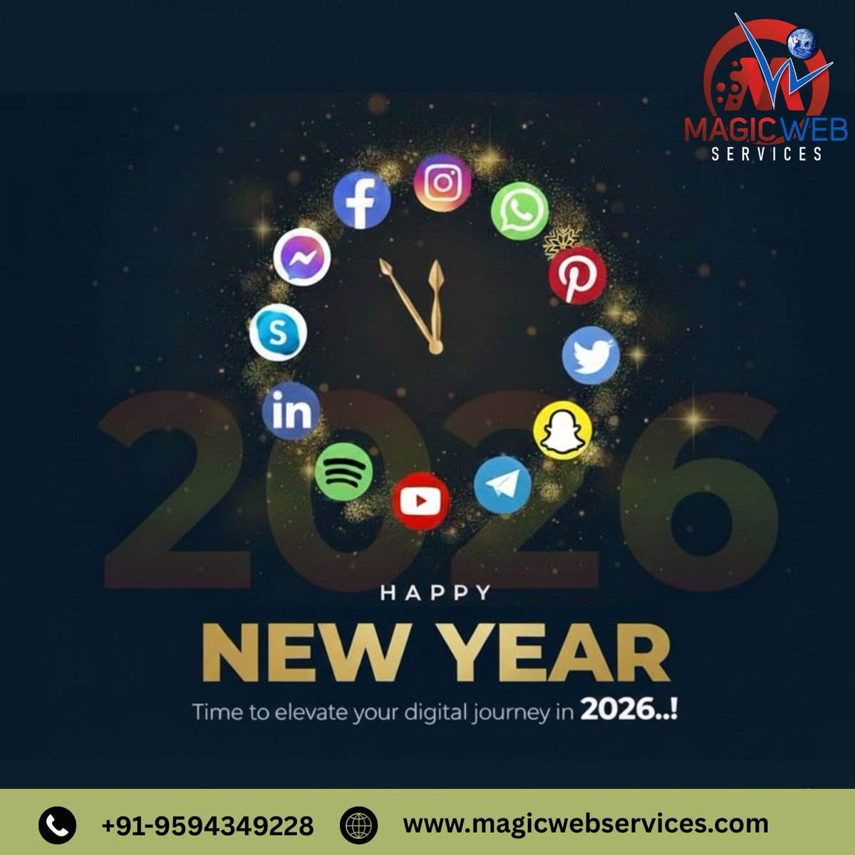 MagicWebService's tweet photo. 🎉 Welcome 2026! 🎉
New year. New strategies. Bigger digital success.
Let Magic Web Services take your brand to the next level 📈
✨ Grow • Engage • Convert ✨
#2026Goals #DigitalMarketingAgency #MagicWebServices #NewYearVibes https://t.co/VEMKCuqiY9