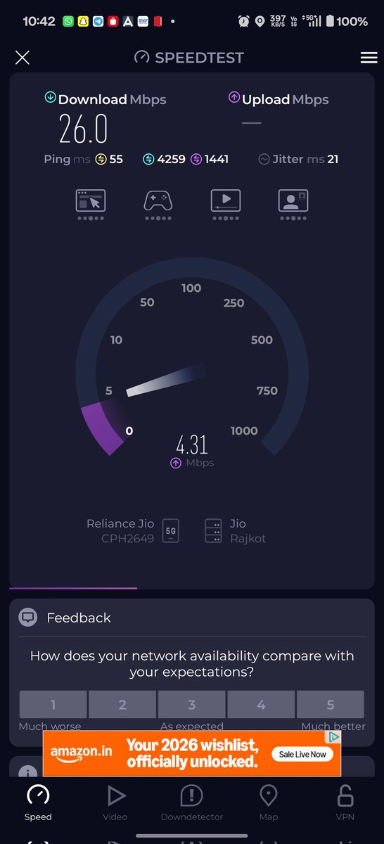 Dha_rav115's tweet photo. 5G me low speed aara hai hai kafi complain ki par koy solution jai ho raha hai issue solve kare aanytha TRAI mai complaint karunga @TRAI @reliancejio  @JioCare https://t.co/clQEGkULDP