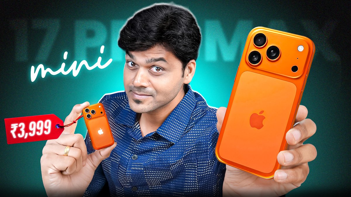 TamilTechOffici's tweet photo. 😎MrPalam vs 🥸வடக்கு Palam | iPhone 17 Pro Max Mini @ 3,999

Click Here: https://t.co/QiJAnP9H8f

#iphone17promax #MrTamilTech #MrTT #SuperTT #iphone #fakeiphone #Scam https://t.co/rxg6HOmrji