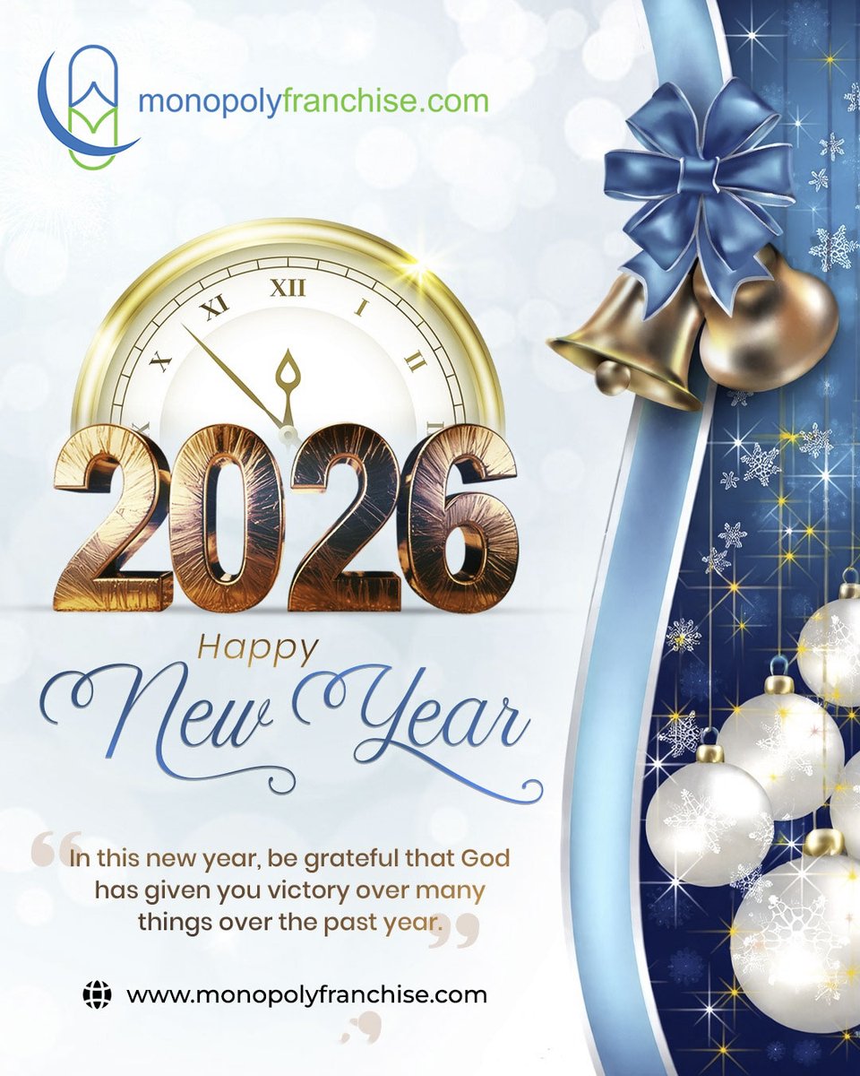 Franchisee_PCD's tweet photo. 🎉✨ Happy New Year 2026!
Wishing you joy, prosperity, and growth this New Year. 🎇
Visit Us-👉 https://t.co/WdPeqpMIqv

#HappyNewYear2026 #NewYearWishes #2026Begins #FreshStart #SuccessAndHappiness #NewOpportunities #CelebrateLife #PositiveVibes https://t.co/zeGB8Pc7A1