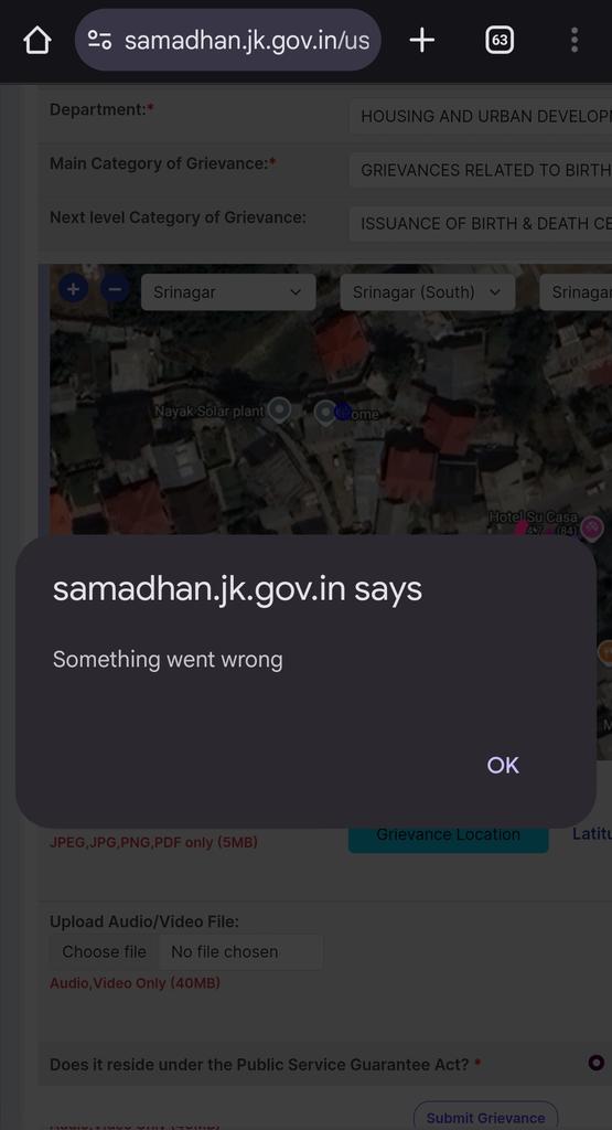 SHAFAT619's tweet photo. The portal is down and the number is invalid. Attached is the screenshot. M getting this error message from last 1 month. https://t.co/uRd1q6CCTT