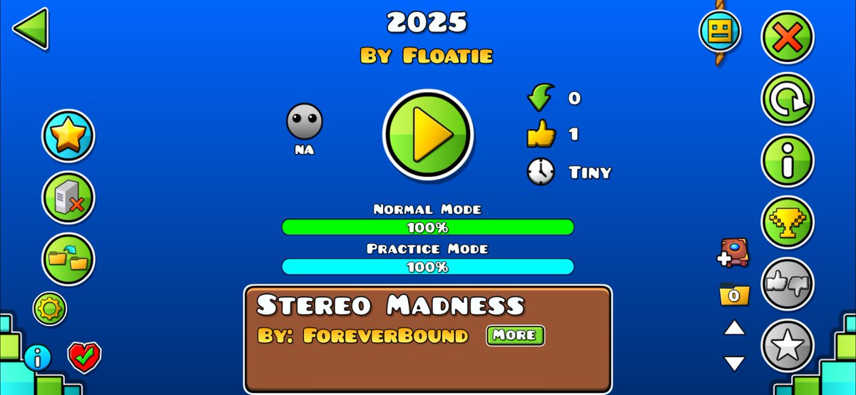 floatgd's tweet image. I just verified the new top 1 demon after 365 attempts. 2025 100% GGs. The next top 1 is going to be 2026. Oh, and happy New Year’s.