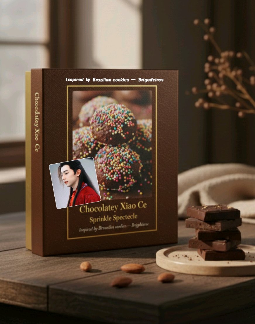 Cookie Box~2
#DengLunShines2026
#Denglun
Inspired by Brazilian cookies — Brigadeiros
Fudgy morsels made with condensed milk, butter and cocoa powder and rolled in sprinkles.

Brand Name - Chocolatey Xiao Ce
Cookie Name - Sprinkle Spectacle

💚 Happy New Year 2026 💚